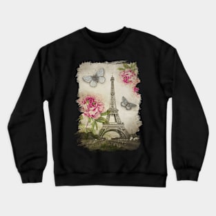 Vintage Paris Eiffel Tower Collage Crewneck Sweatshirt